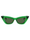 Bottega Veneta Womens Green Bv1101s Cat-eye Acetate Sunglasses In 010 Green Green Green