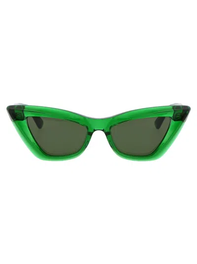 Bottega Veneta Womens Green Bv1101s Cat-eye Acetate Sunglasses In 010 Green Green Green