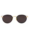 Bottega Veneta Bv1389s Linea Ribbon 001 Gold Grey Sunglasses In Gold
