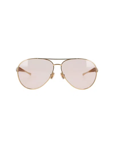 Bottega Veneta Sunglasses "aviator Sardine" In Gold