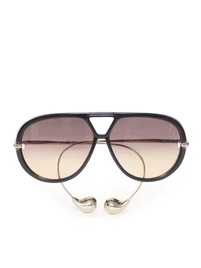 Bottega Veneta Drop Aviator Sunglasses In Gray