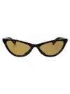 Bottega Veneta Havana-havana-brown Recycled Acetate Sunglasses In Black