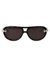 Bottega Veneta Black-gold-grey Bio Injection Sunglasses In Brown