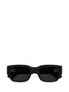 Bottega Veneta Bv1400s Linea Intrecciato 001 Black Grey Sunglasses In Black