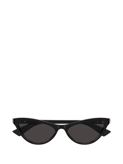 Bottega Veneta Bv1414s Linea Ribbon 001 Black Grey Sunglasses