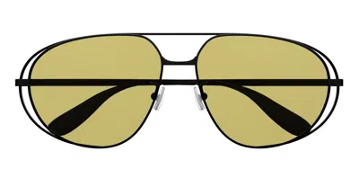 Bottega Veneta Aviator-style Gunmetal-tone Sunglasses In Green
