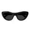 Bottega Veneta Curvy Acetate Cat-eye Sunglasses In Black
