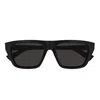 Bottega Veneta Rectangle Frame Sunglasses In Black