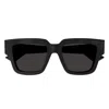 Bottega Veneta Logo-plaque Square-frame Sunglasses In Black