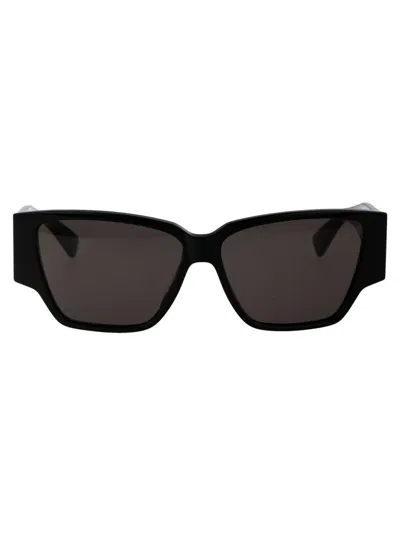 Bottega Veneta Black Bold Triangle Stud Squared Sunglasses In 001 Black
