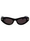Bottega Veneta Bv1350s Linea Ribbon 001 Black Grey Sunglasses In Black