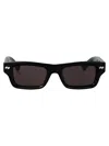 Bottega Veneta Rectangular Sunglasses In Black-black-grey