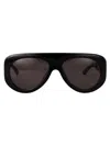 Bottega Veneta Bv1362s Linea Ribbon 001 Black Grey Sunglasses In Black-black-grey