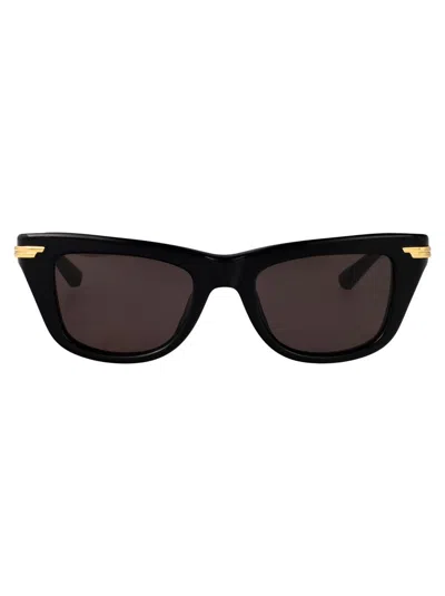 Bottega Veneta Bv1369s Sunglasses In Black-gold-grey
