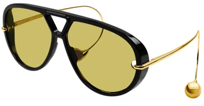 Pre-owned Bottega Veneta Sunglasses  Bv1273s 003 Black Limited Edition Unisex In Yellow