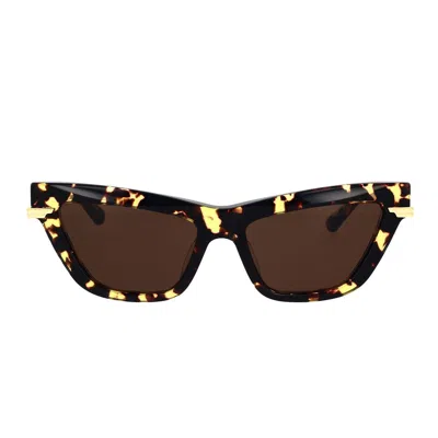 Bottega Veneta Bv1241s Sunglasses In 002 Havana Gold Brown