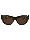 Bottega Veneta Havana Acetate Sunglasses In Brown