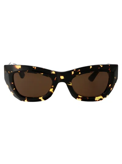 Bottega Veneta Havana Acetate Sunglasses In Black