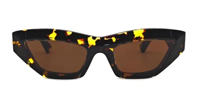Bottega Veneta Dramatic Acetate Cat-eye Sunglasses In Havana