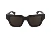 Bottega Veneta Logo-plaque Square-frame Sunglasses In Brown
