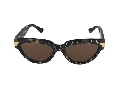 Bottega Veneta Acetate Havana Sunglasses In Black