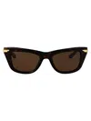 Bottega Veneta Squared Sunglasses Bv1369 S 002 In Brown
