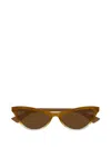 Bottega Veneta Bv1414s Linea Ribbon Bv1414s 004 Brown Sunglasses In Brown