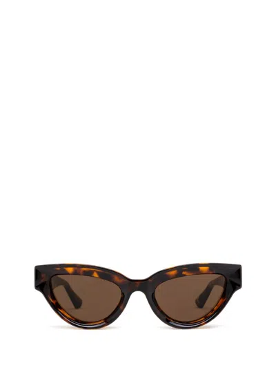 Bottega Veneta Womens Brown 6j000413 Bv1249s Cat Eye-frame Injected Sunglasses In Havana Havana Brown
