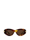 Bottega Veneta Mitre Oval Sunglasses In Brown