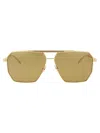 Bottega Veneta Mens Gold 6j000237 Bv1012s Pilot-frame Metal Sunglasses