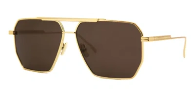 Pre-owned Bottega Veneta Sunglasses Bv1012s-003 Gold - Brown