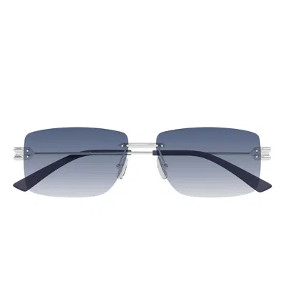 Bottega Veneta Rectangular Sunglasses In Blue