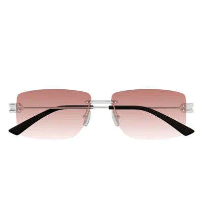 Bottega Veneta Sunglasses Bv1126 S 007 Silver/red Men In Metallic