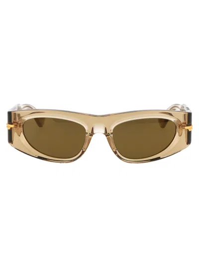 Bottega Veneta Bv1144s Geometric Cat-eye Sunglasses In 003 Brown Brown Bronze