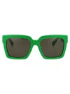 Bottega Veneta Womens Green 6j000394 Bv1212s Rectangle-frame Acetate Sunglasses