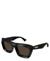 Bottega Veneta Beveled Acetate Rectangle Sunglasses In Crl