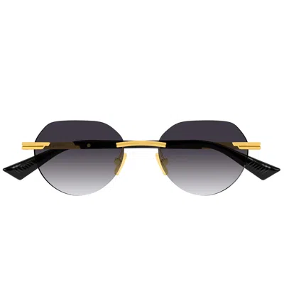 Bottega Veneta Glaze Rimless Sunglasses In Silver-silver-blue