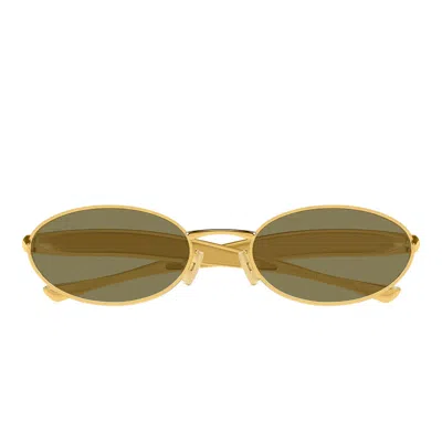 Bottega Veneta Sunglasses Bv1386 S 006 Gold/green Unisex In Multi