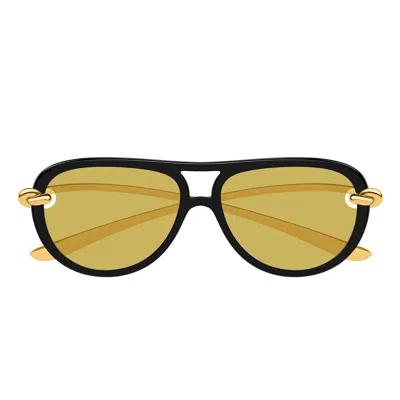 Bottega Veneta Sunglasses Bv1418 S 001 Gold/yellow Women In Multi