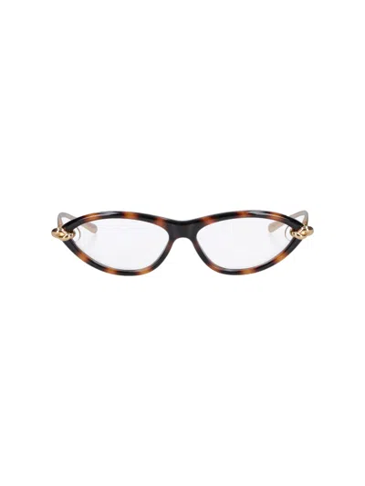 Bottega Veneta Sunglasses Cat-eye "knot" In Brown