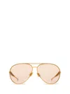 Bottega Veneta Sardine Aviator-style Gold-tone Sunglasses In Brown