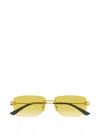 Bottega Veneta Rectangular Metal Sunglasses In Green