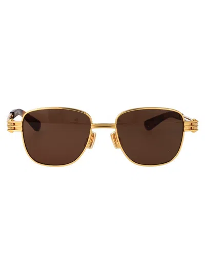 Bottega Veneta Sunglasses In Gold-gold-brown