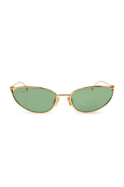 Bottega Veneta Bv1330s Knot Cat Eye Metal Sunglasses In Gold