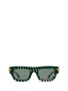 Bottega Veneta Rectangle-frame Sunglasses In Green