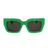 Bottega Veneta Womens Green 6j000394 Bv1212s Rectangle-frame Acetate Sunglasses In Green