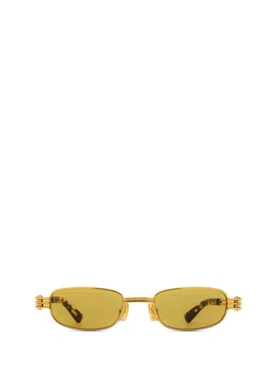 Bottega Veneta Gold-gold-yellow Metal Sunglasses In Gray