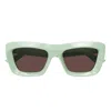 Bottega Veneta 53mm Rectangular Sunglasses In Green