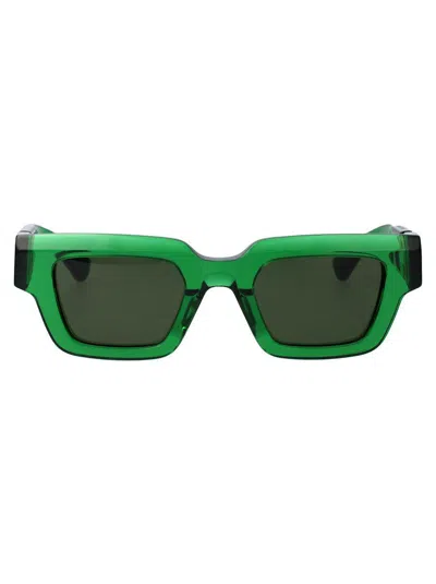 Bottega Veneta Hinge Acetate Square Sunglasses In Green