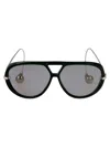 Bottega Veneta Bv1273s Linea Unapologetic 008 Green Silver Grey Sunglasses In Green